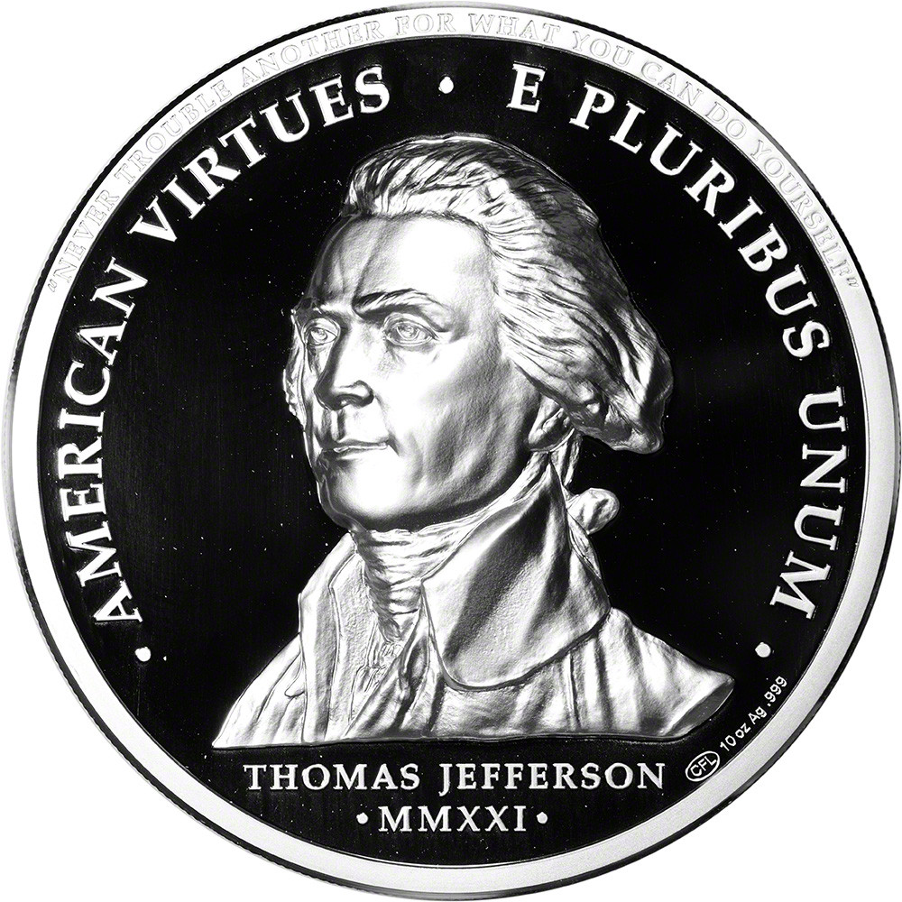 10 oz CIT Mint Silver Round American Virtues Independence .999