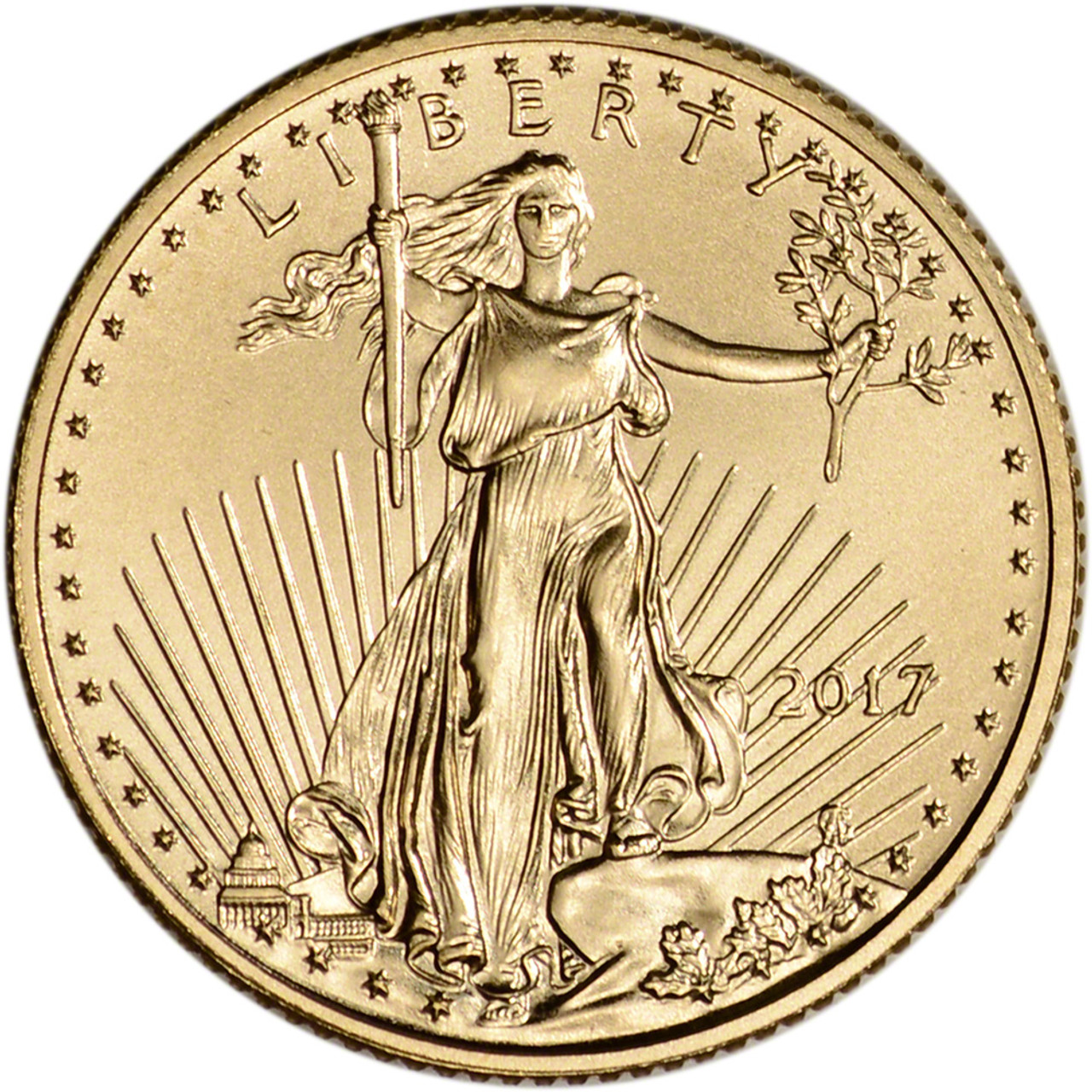 2017 米国 イーグル 金貨 5ドル 1/10oz リバティ NGC MS70 2017 American Gold Eagle 1/10 oz $5 - NGC MS70 Early