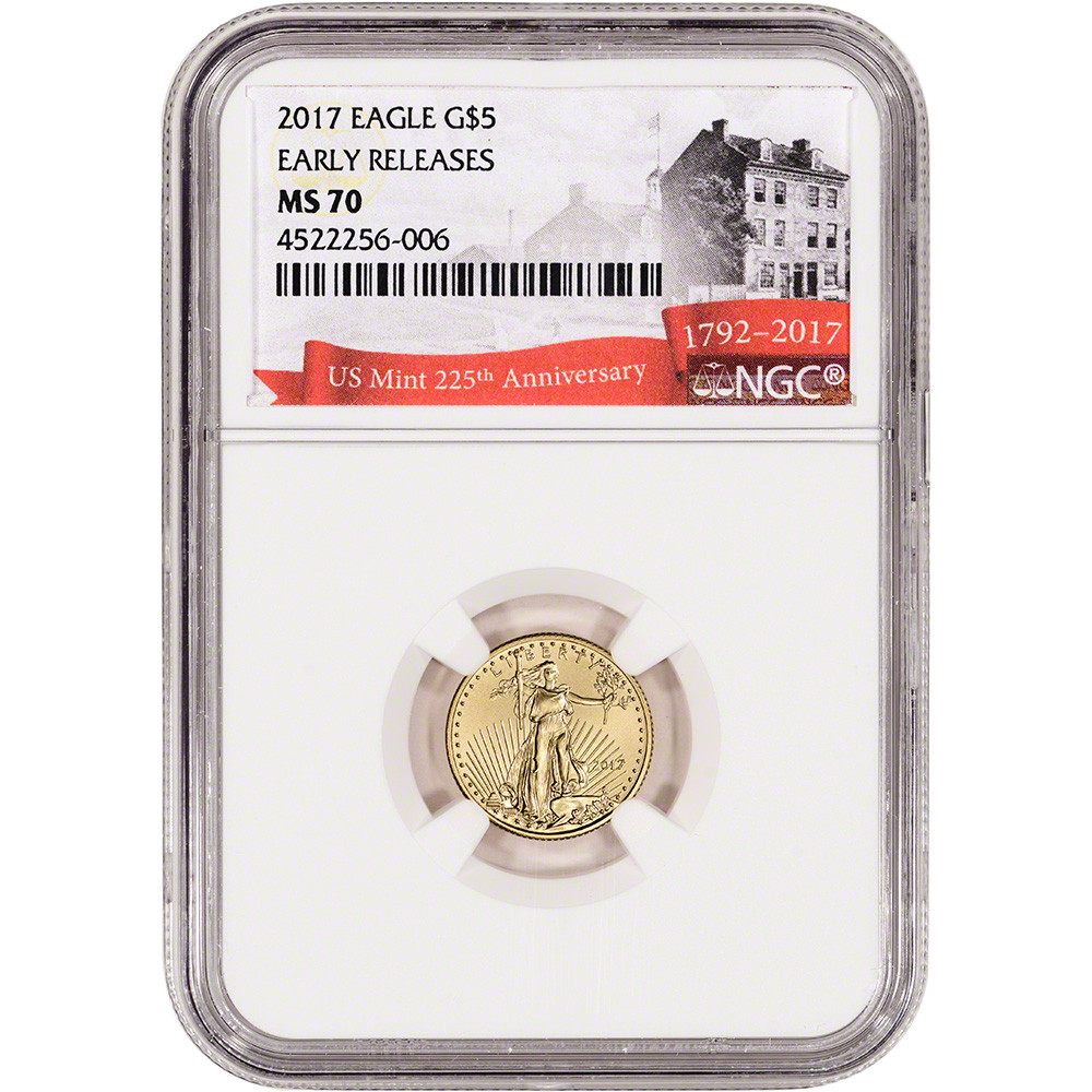 2017 American Gold Eagle 1/10 oz $5 - NGC MS70 Early Releases [17