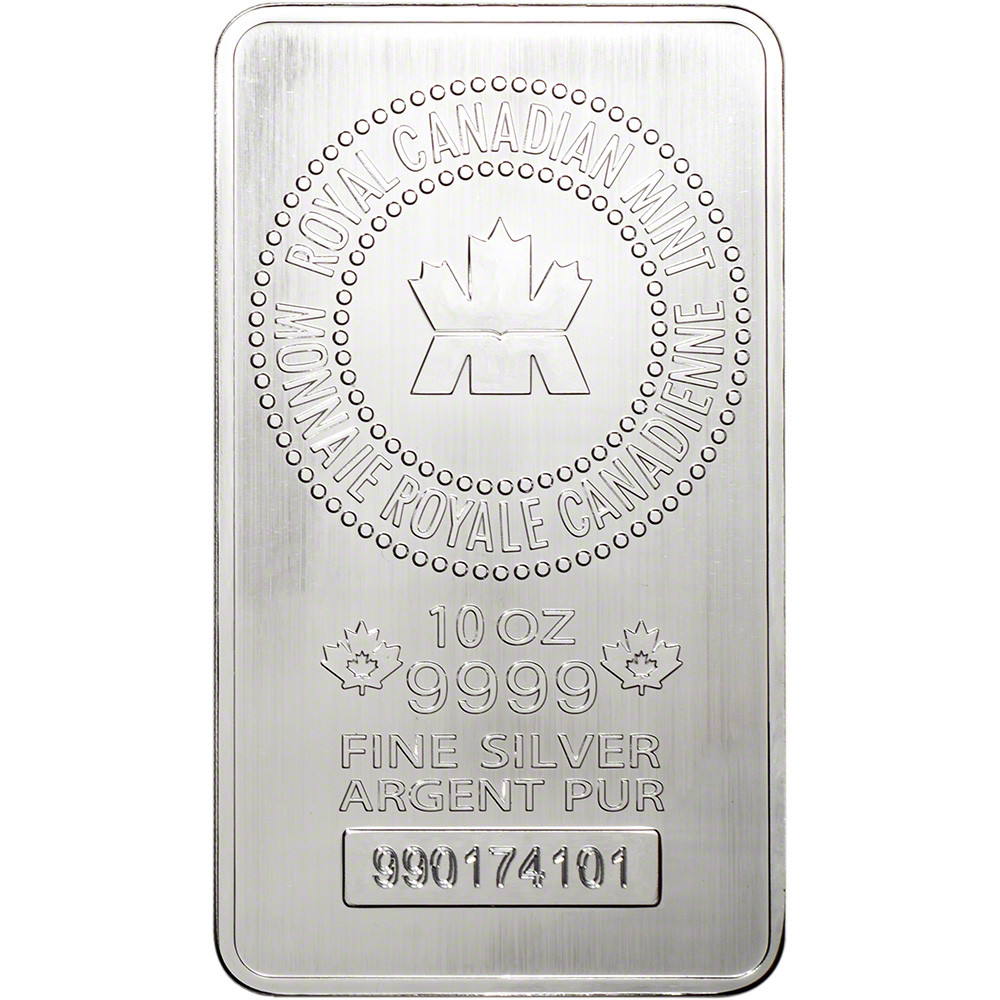10 oz. RCM Silver Bar - Royal Canadian Mint .9999 Fine [SILVER-Bar