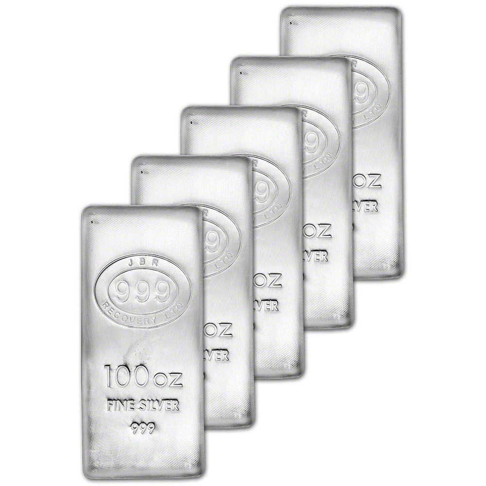 100 oz. Silver Bar JBR Recovery Ltd - 999 Fine Poured Master Box