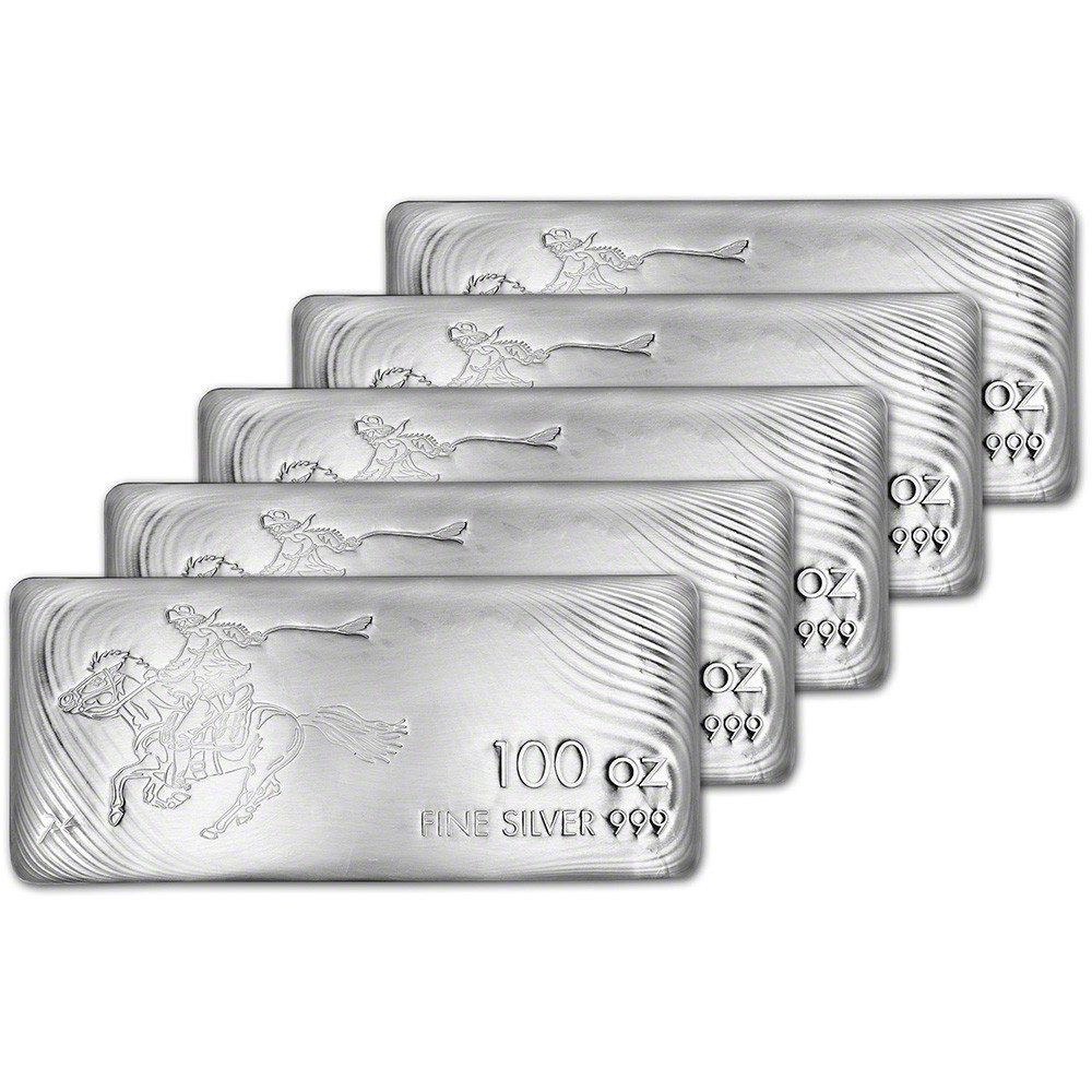 100 oz SilverTowne Silver Bar Pony Express Design 999 Fine Master 