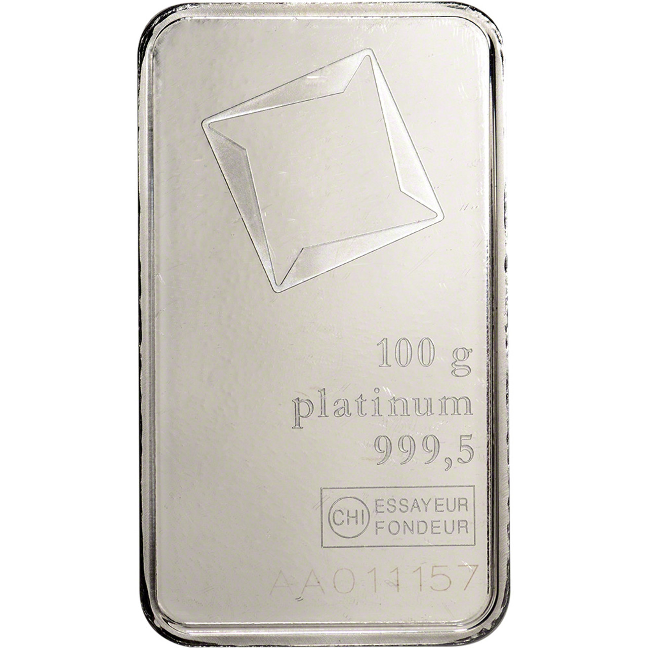 100 gram Platinum Bar - Valcambi Suisse - 999.5 Fine in Sealed