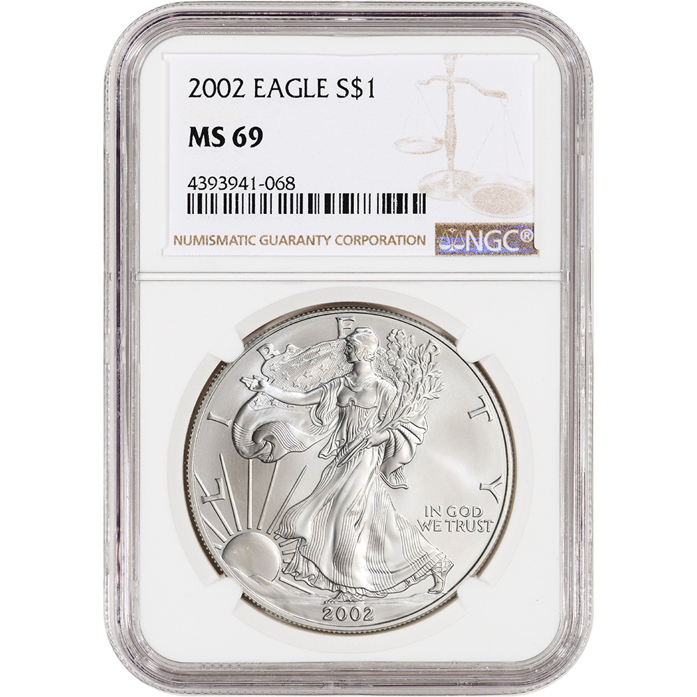 2002 American Silver Eagle - NGC MS69 [02-ASE-N-MS69-NSL