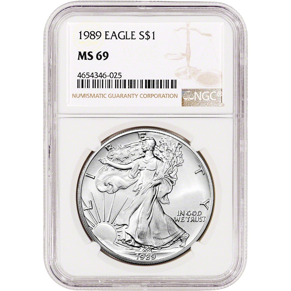 1989 American Silver Eagle - NGC MS69 [89-ASE-N-MS69-NSL
