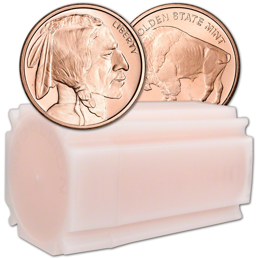 1 oz. Golden State Mint Copper Round Buffalo .999 Fine Tube of 20