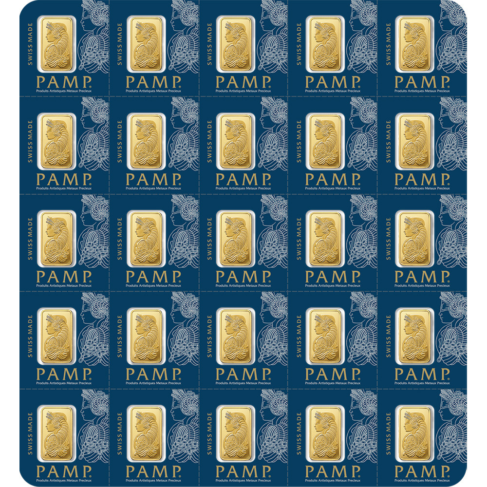 25x1 gram Gold Bar - PAMP Suisse - Fortuna - 999.9 Fine in Sealed