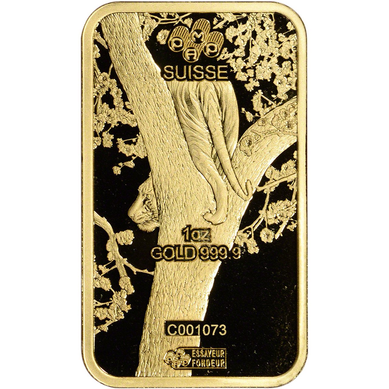 1 oz Gold Bar - PAMP Suisse - Lunar Year of the Tiger - 999.9 Fine