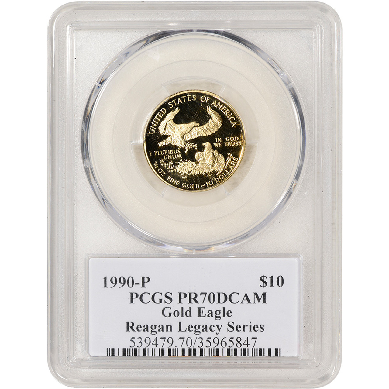 1990 P American Gold Eagle Proof 1/4 oz $10 - PCGS PR70 DCAM