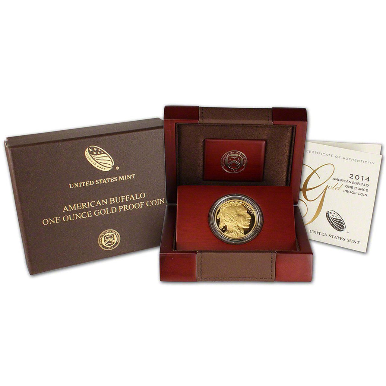 2014 W American Gold Buffalo Proof 1 oz $50 in OGP [US-14-W-BUFF