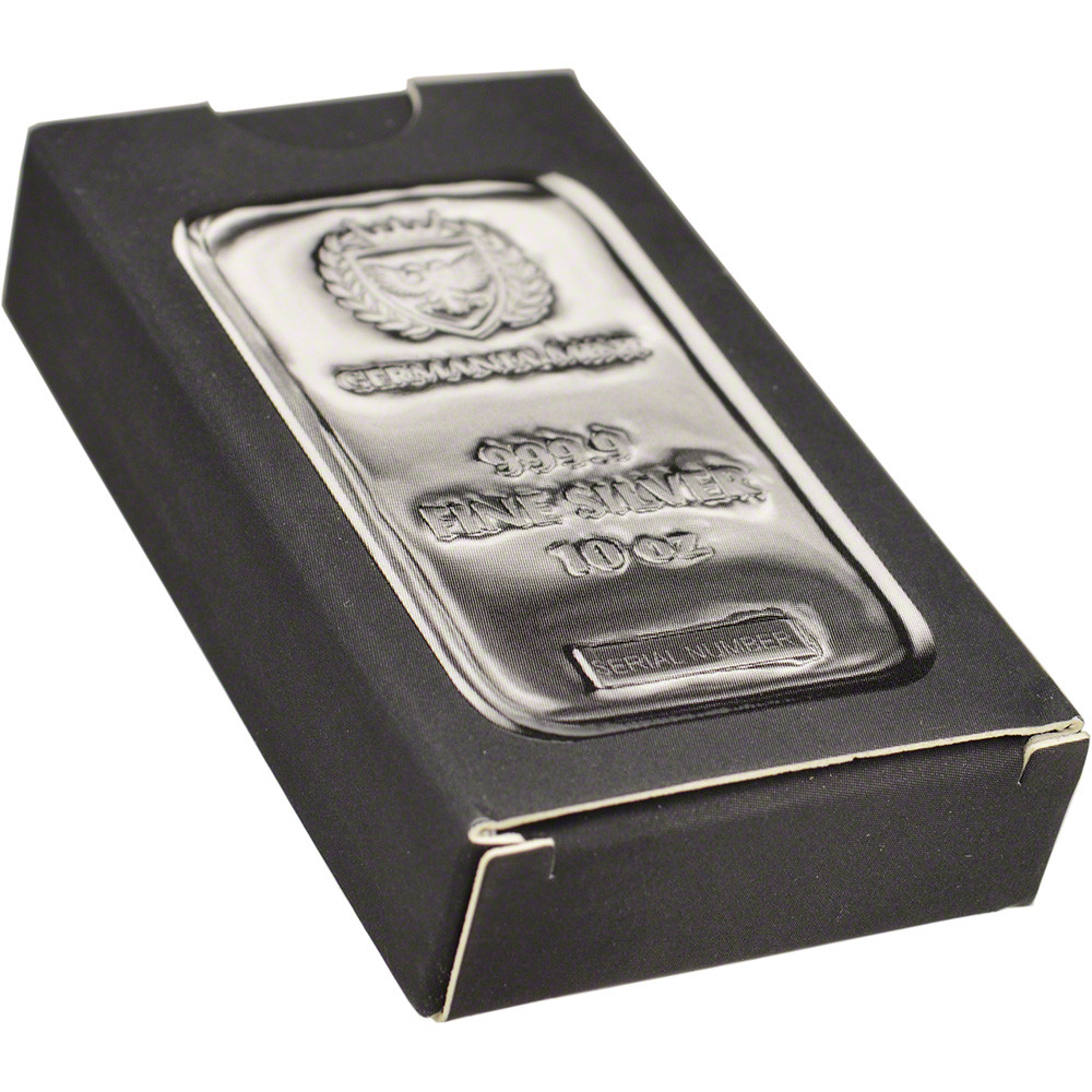 10 oz Germania Mint Silver Bar 999 Fine [SILVER-Bar-10oz-GM-Cast