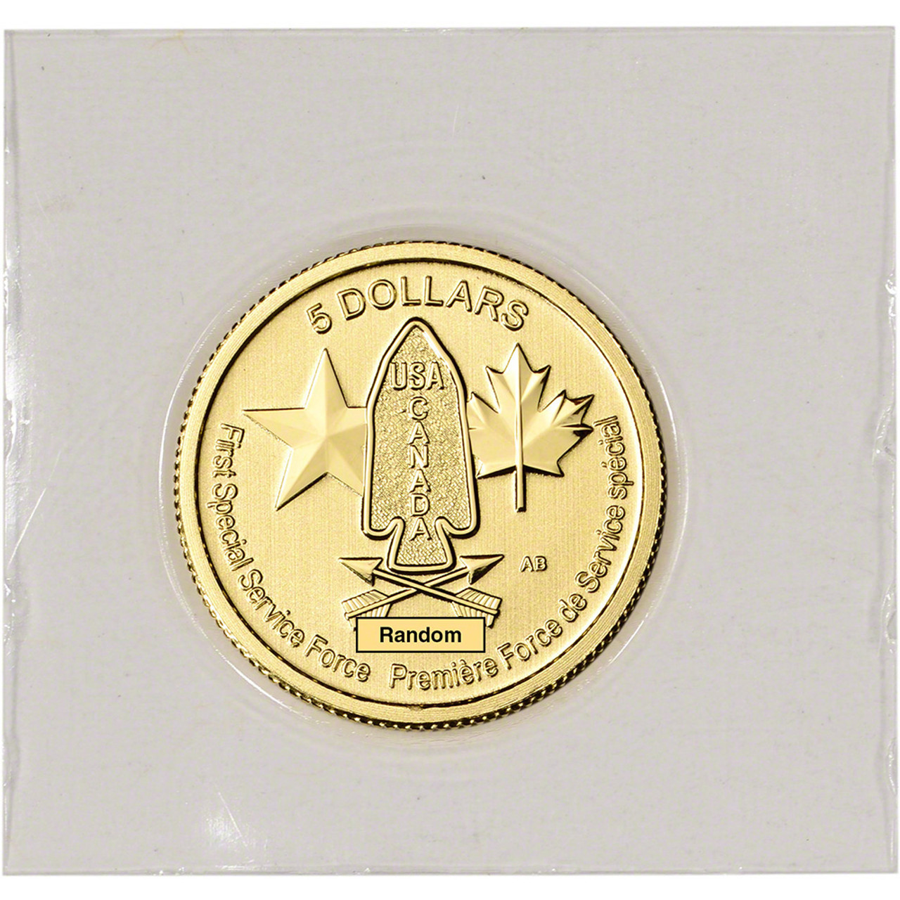 Canada Gold Special Service Force Devils Brigade 1/10 oz $5
