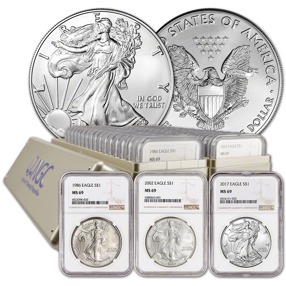 38-pc. 1986 - 2022 American Silver Eagle Complete Date Set NGC