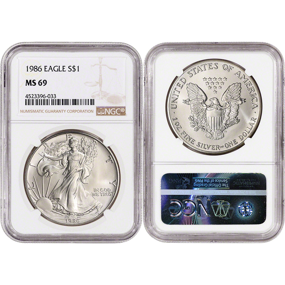 38-pc. 1986 - 2022 American Silver Eagle Complete Date Set NGC