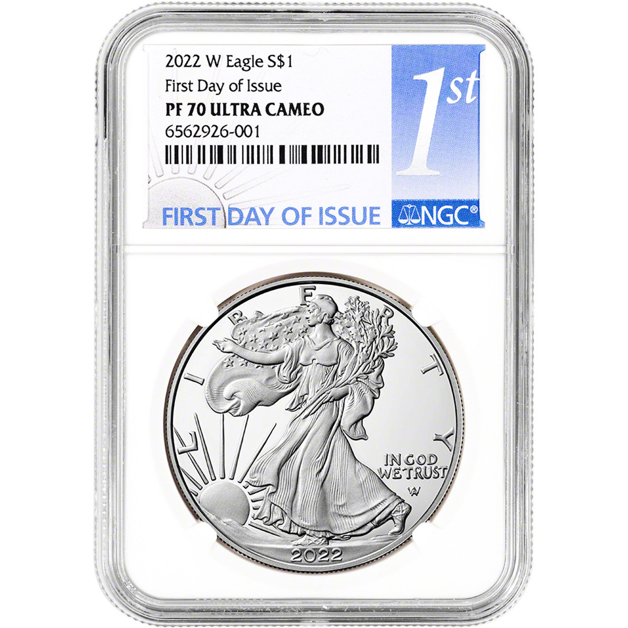 2022 W American Silver Eagle Proof NGC PF70 First Day Issue 1st