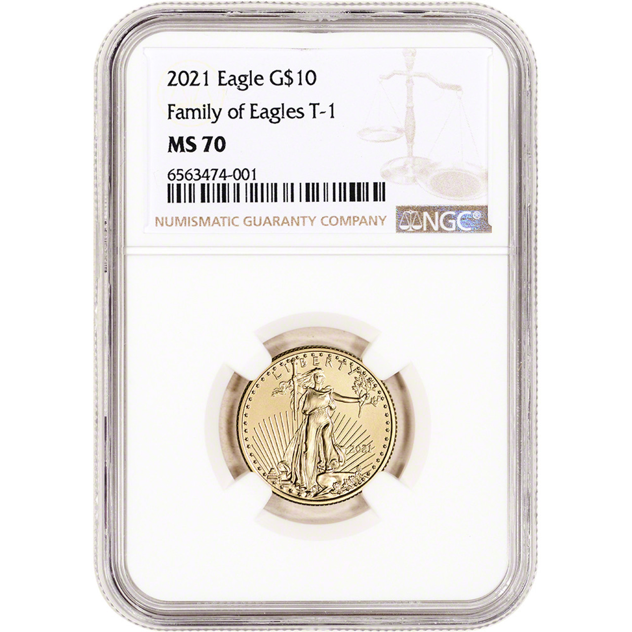 2021 American Gold Eagle 1/4 oz $10 - NGC MS70 [21-AGE-10-N-MS70