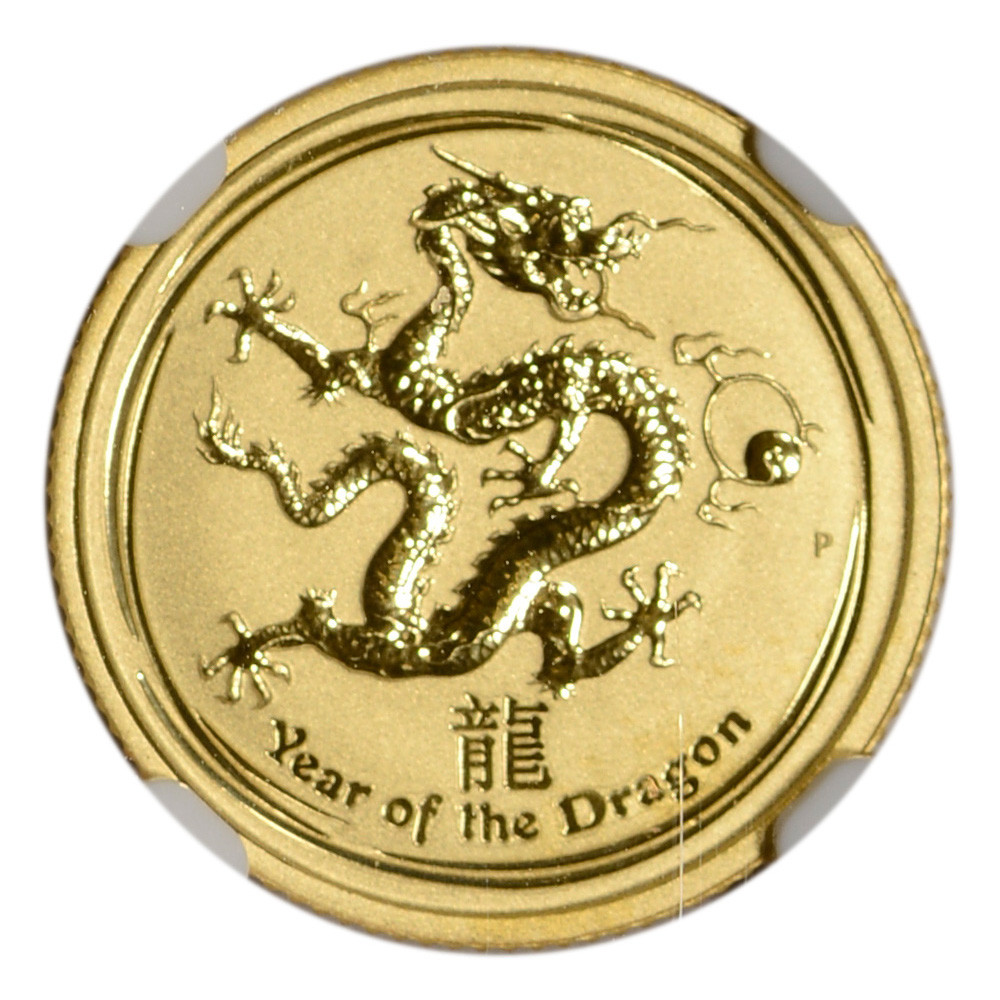 2012 P Australia Gold Lunar Series II Year of the Dragon 1/10 oz