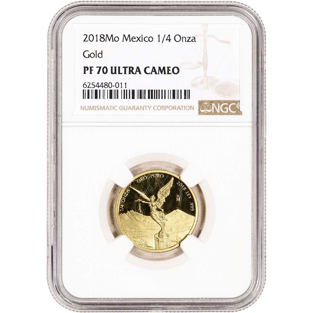 2018 Mo Mexico Gold 1/4 Onza Libertad Proof - NGC PF70 UCAM [WG