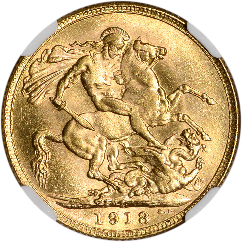 1918 I India British Gold Sovereign - NGC MS63 [WG-02668