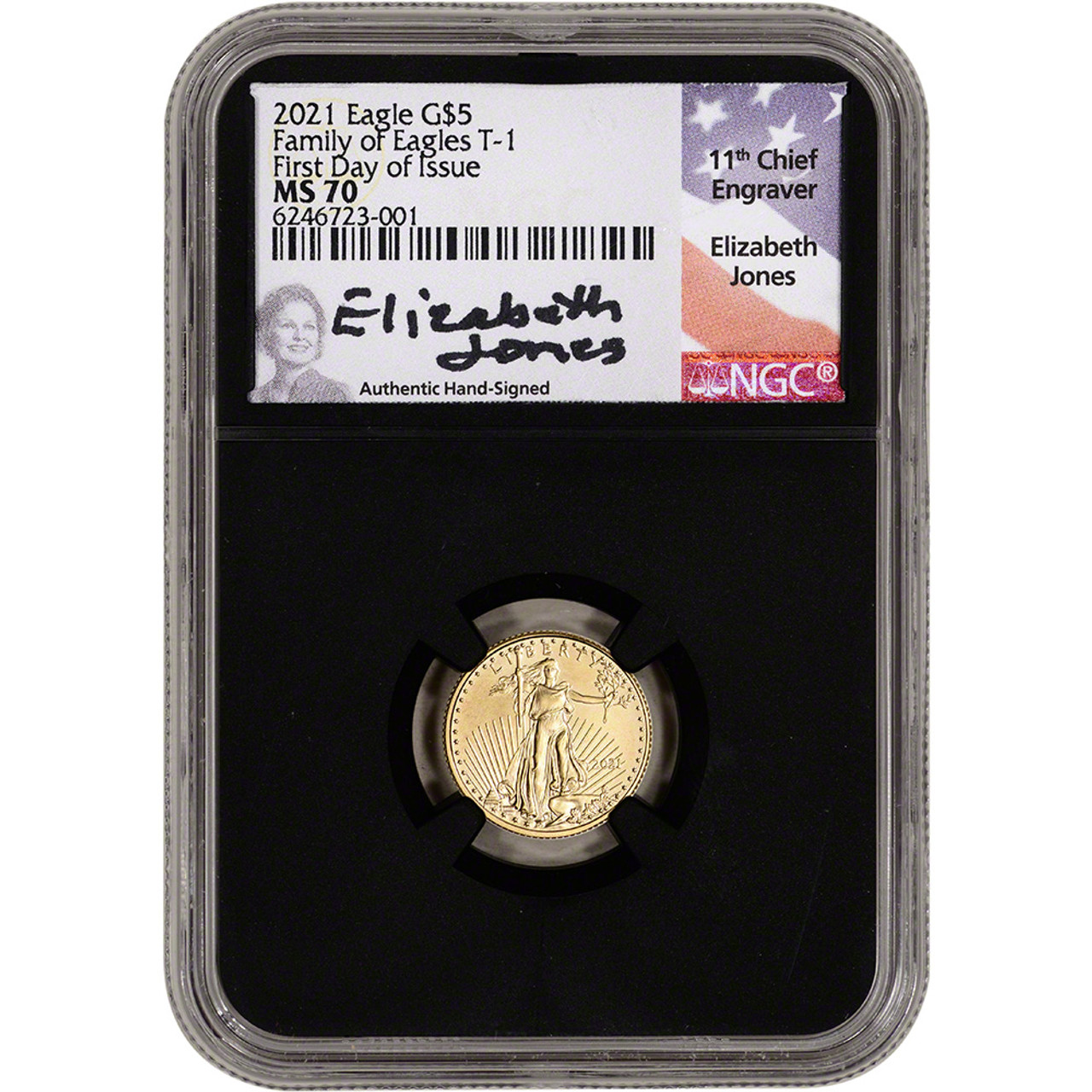2021 American Gold Eagle 1/10 oz $5 - NGC MS70 First Day of