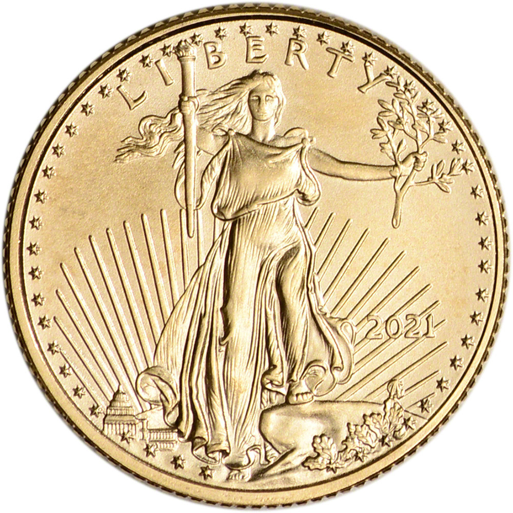 2021 American Gold Eagle 1/10 oz $5 - NGC MS70 First Day of Issue