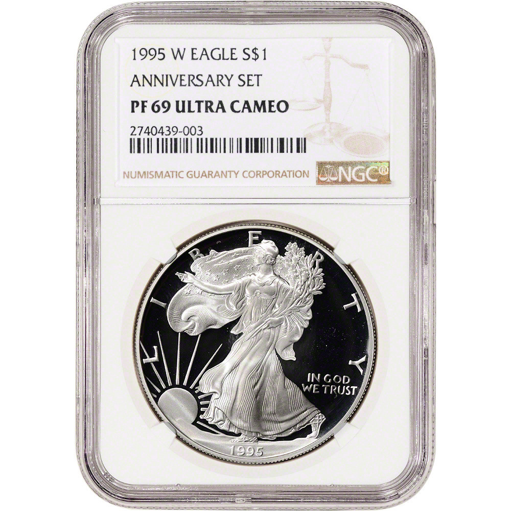 1995 W American Silver Eagle Proof - NGC PF69 UCAM [95-W-ASE-N