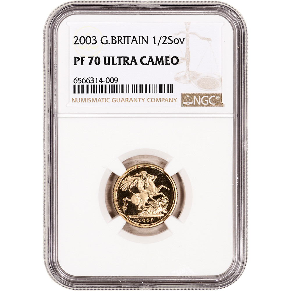 2003 Great Britain Gold 1/2 Sovereign Proof - NGC PF70 Ultra Cameo