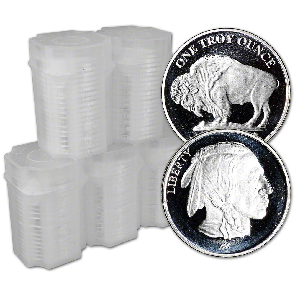 100 pc 1 oz Silver Round - Asahi Refining Buffalo Design .999 Fine