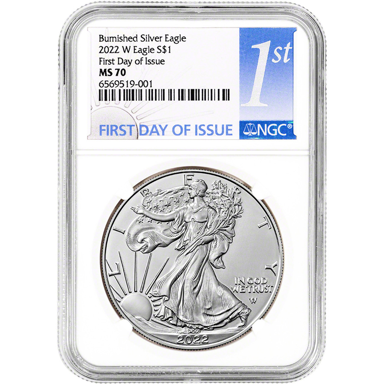 2022 W American Silver Eagle Burnished - NGC MS70 First Day