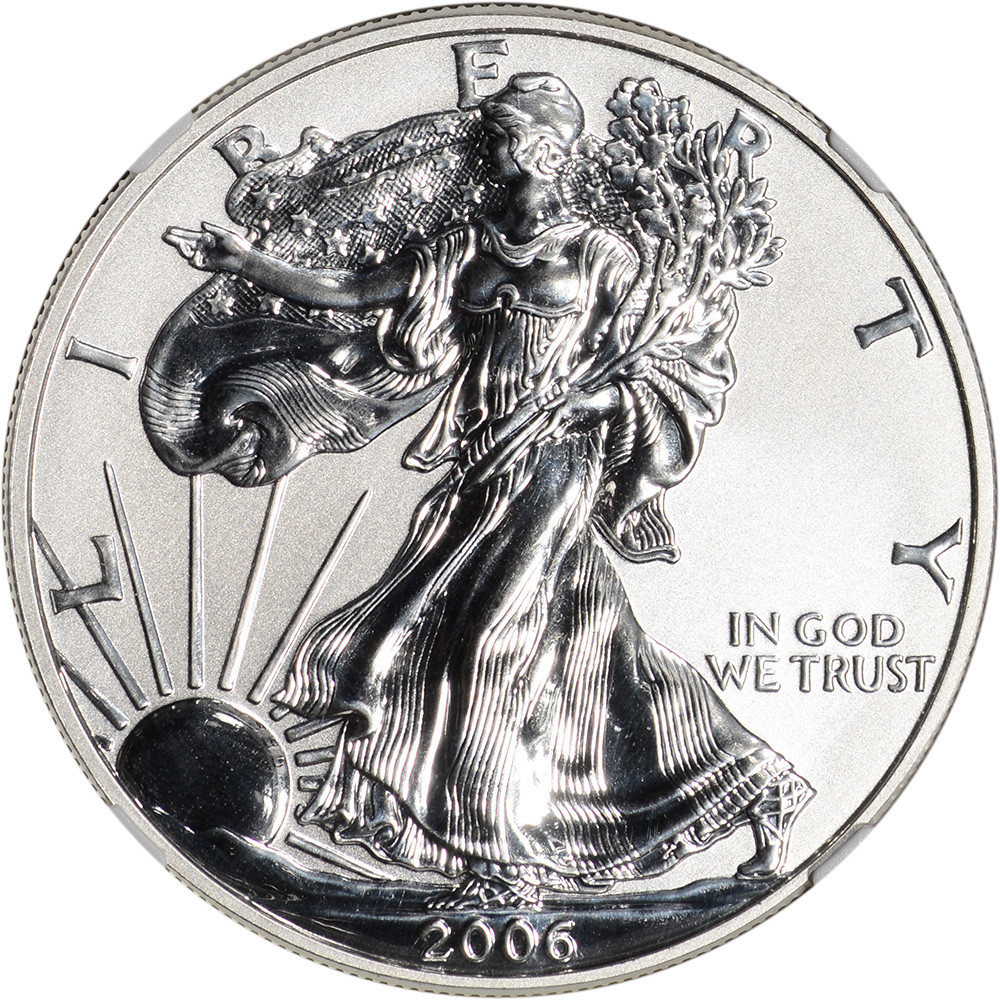 2006 P American Silver Eagle Reverse Proof $1 - NGC Reverse PF70