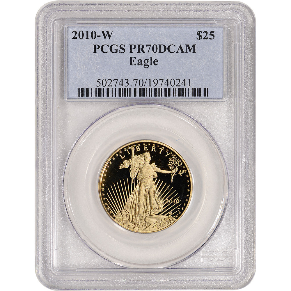 2010 W American Gold Eagle Proof 1/2 oz $25 - PCGS PR70 DCAM [10-W