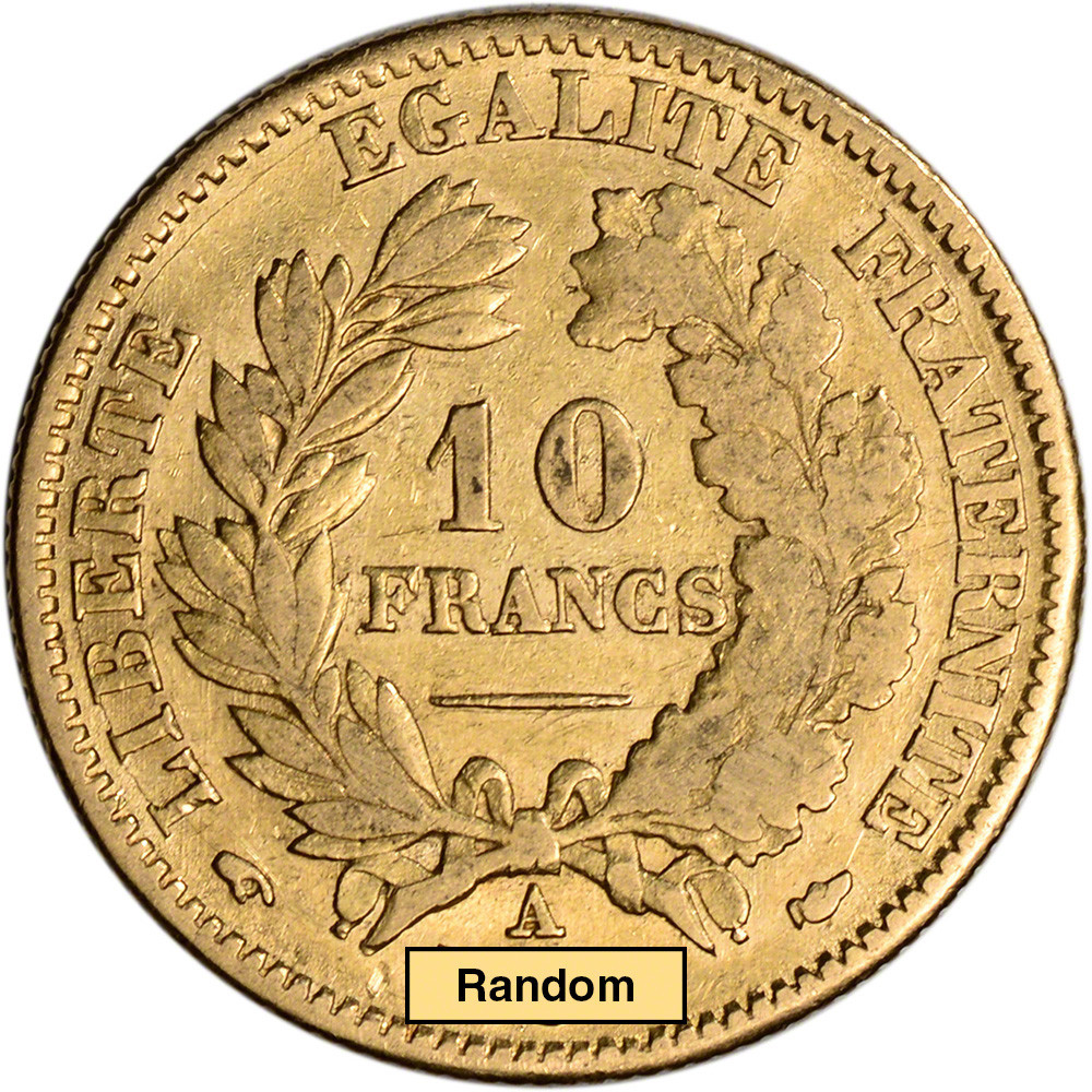 France Gold 10 Francs (.0933 oz) - Ceres - Avg Circ - Random Date
