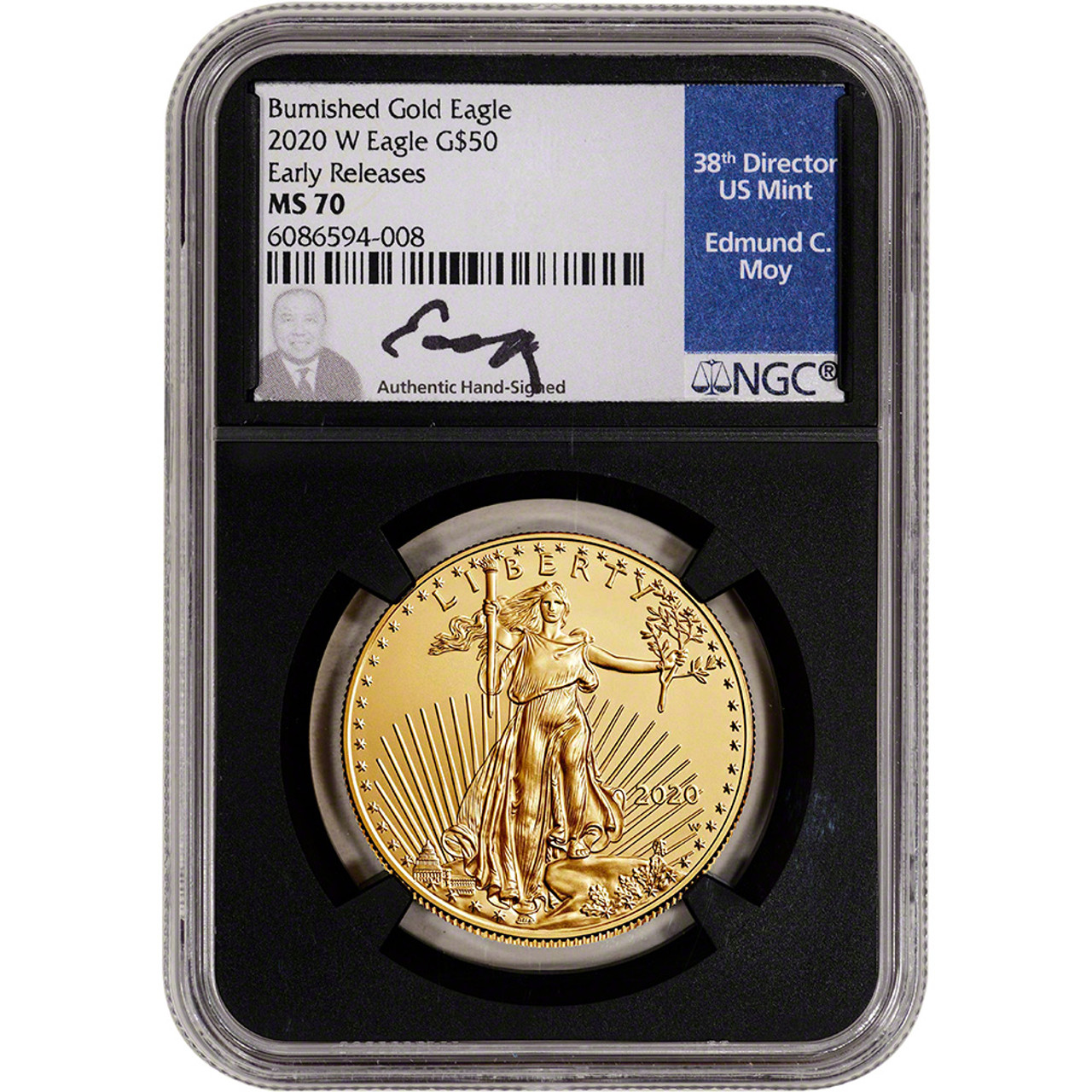 2020 W American Gold Eagle Burnished 1 oz $50 NGC MS70 Early