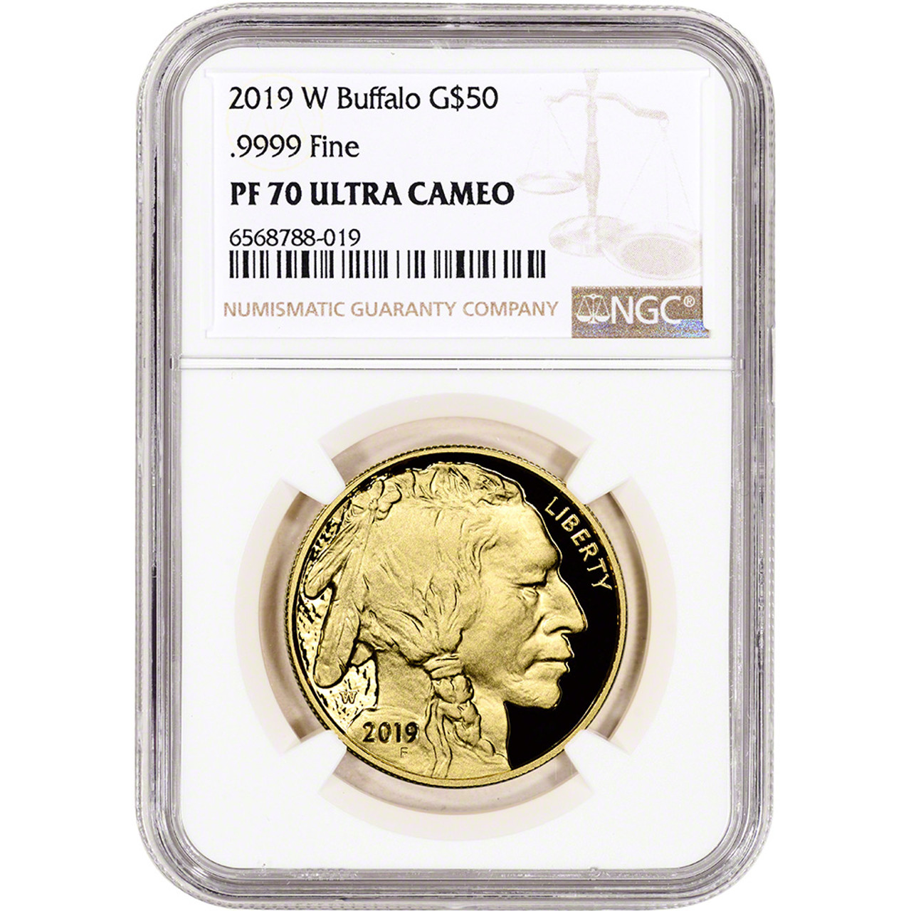 2019 W American Gold Buffalo Proof 1 oz $50 NGC PF70 UCAM [19-W