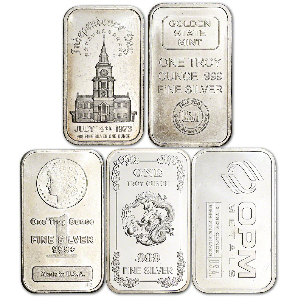1 oz Silver Bar - Random Brand Secondary Market .999 Fine [SILVER
