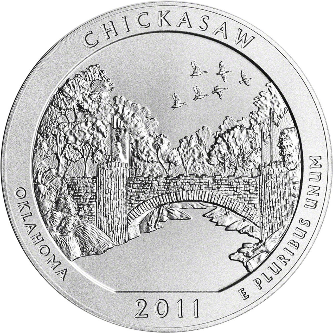 2011 P ATB Chickasaw National Park Silver Uncirculated Coin 5 oz