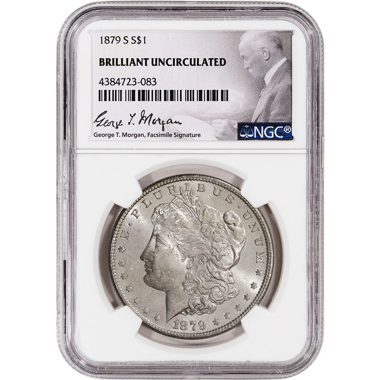 1879-S US Morgan Silver Dollar $1 - NGC Brilliant