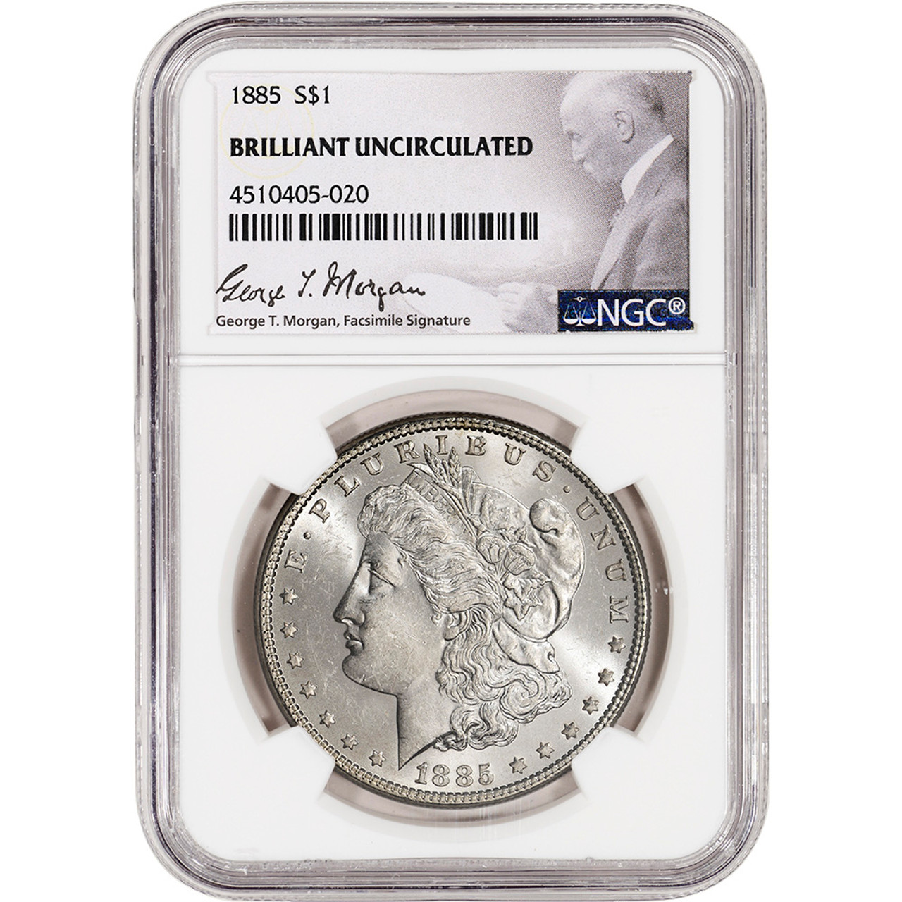 1885 US Morgan Silver Dollar $1 - NGC Brilliant Uncirculated