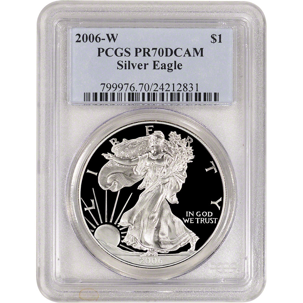 2006 W American Silver Eagle Proof - PCGS PR70 DCAM [06-W-ASE-P