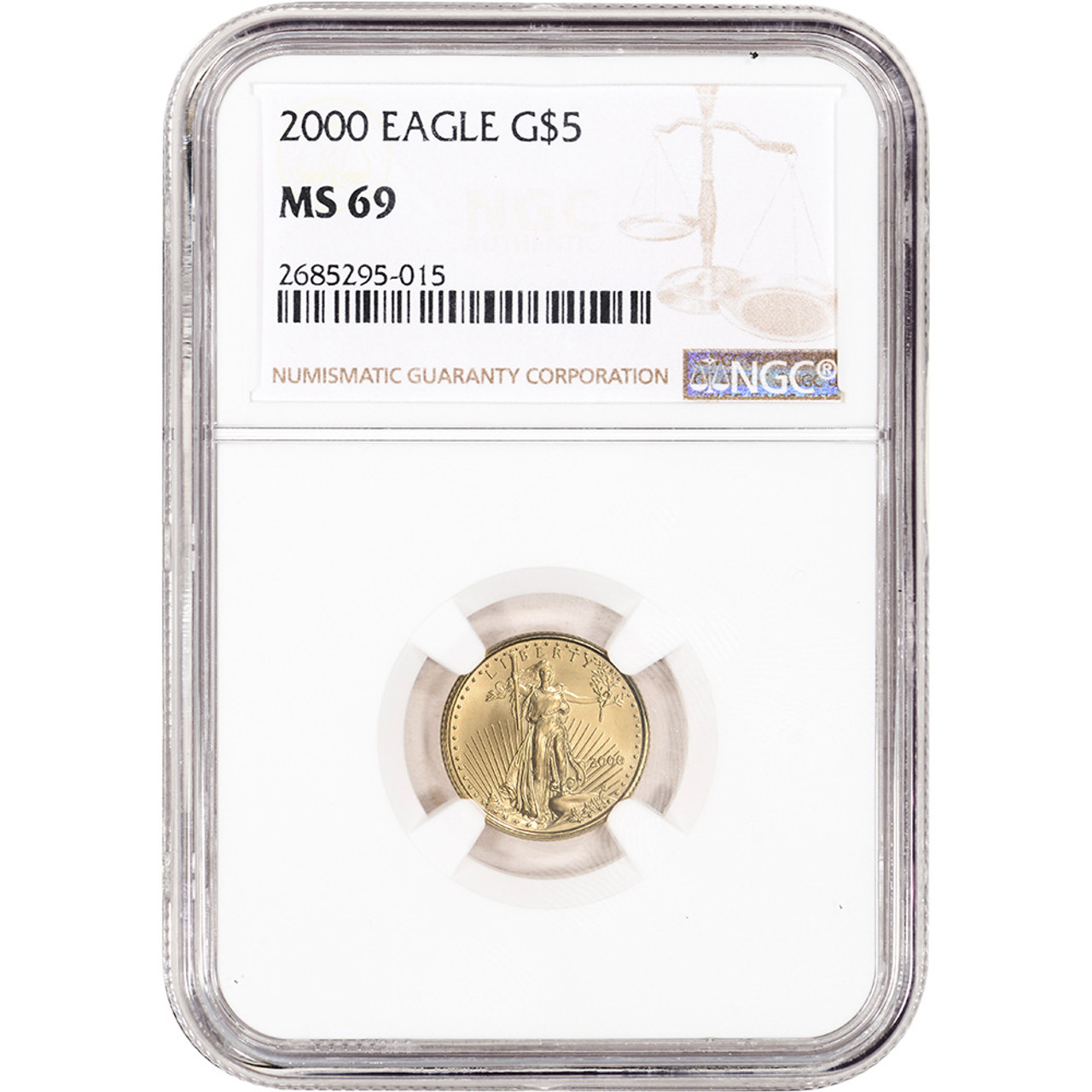 2000 American Gold Eagle 1/10 oz $5 - NGC MS69 [00-AGE-5-N-MS69