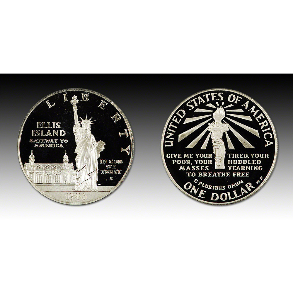 1986 US Statue of Liberty 2 Coin Commemorative Proof Set in OGP