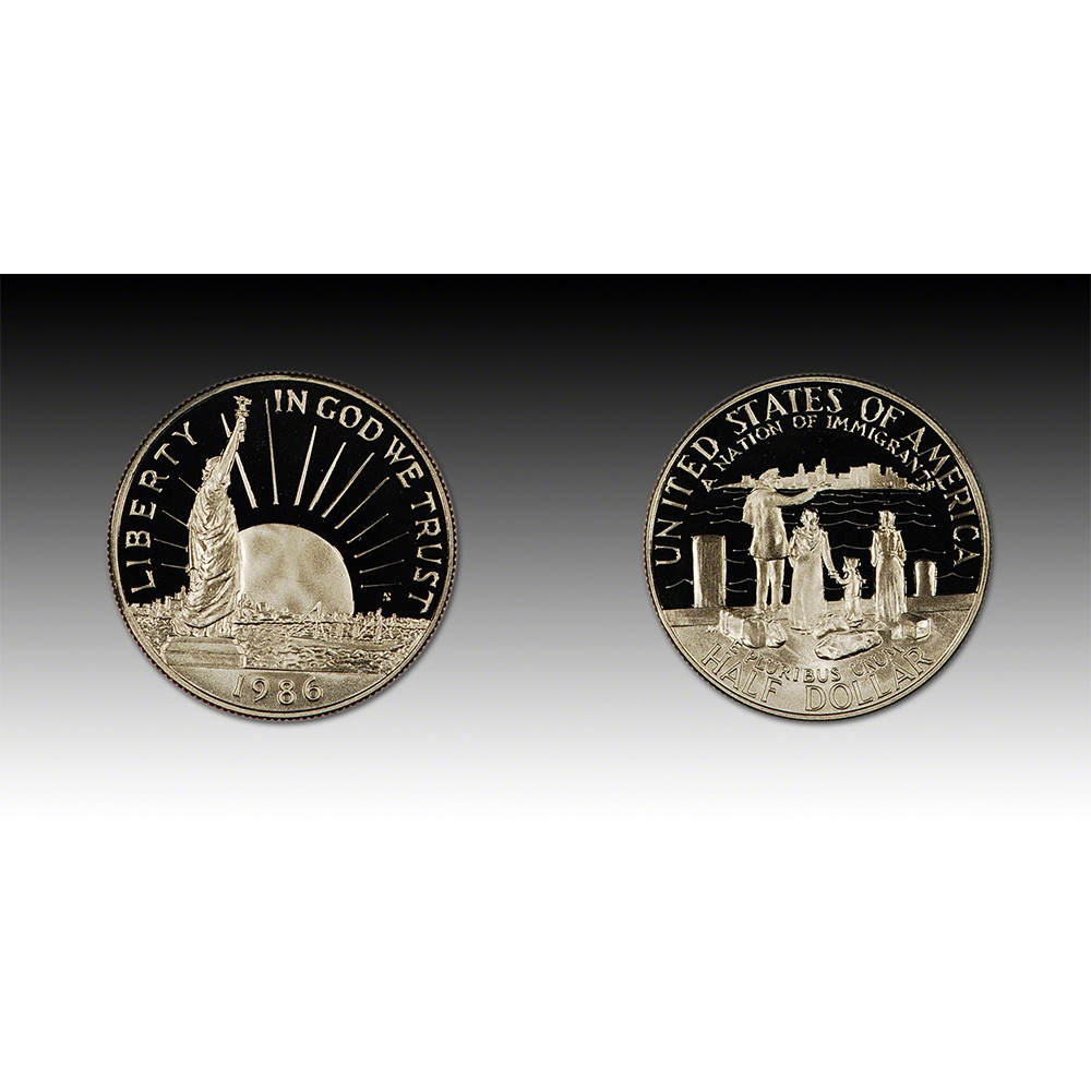 1986 US Statue of Liberty 2 Coin Commemorative Proof Set in OGP