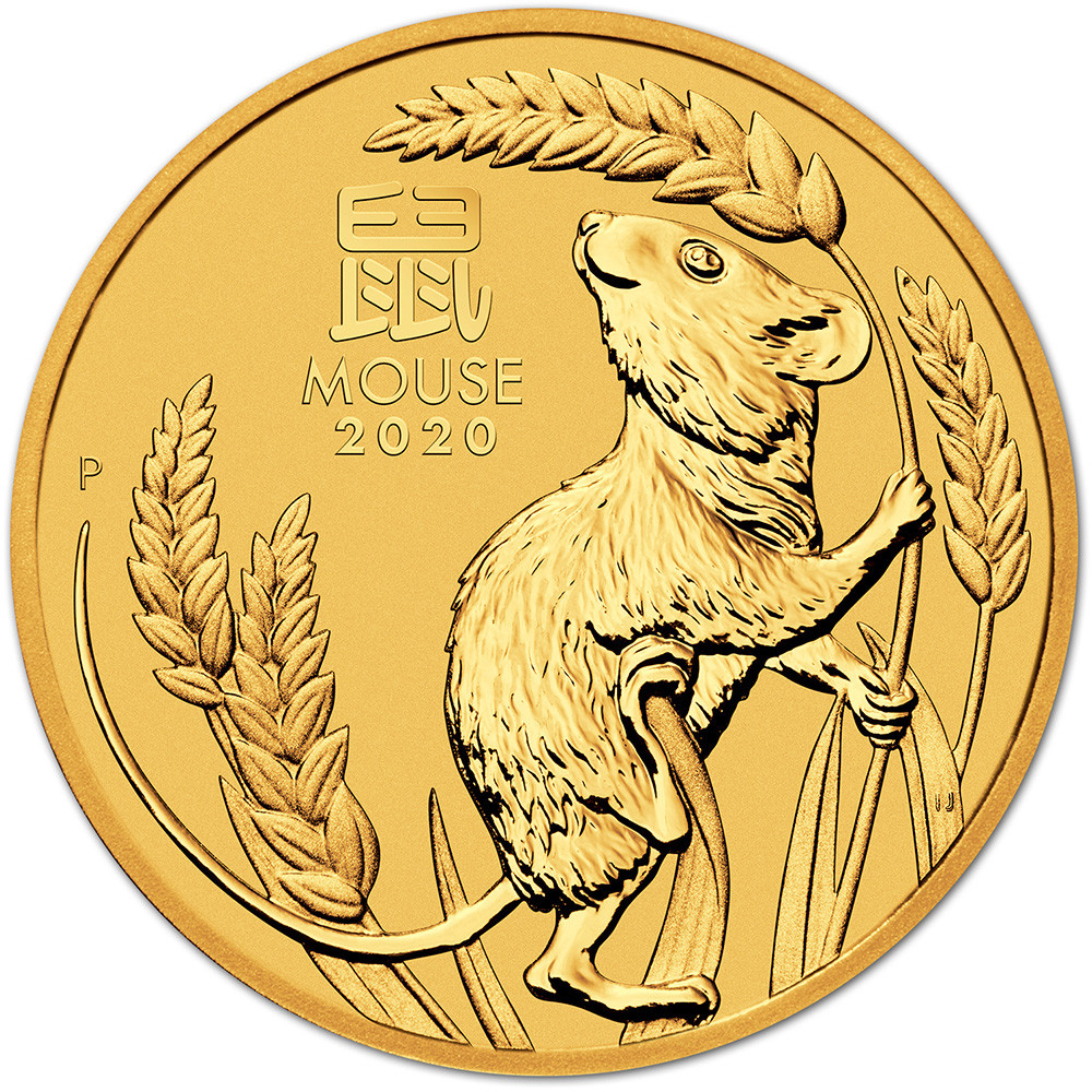 2020 P Australia Gold Lunar Series III Year of the Mouse 1/4