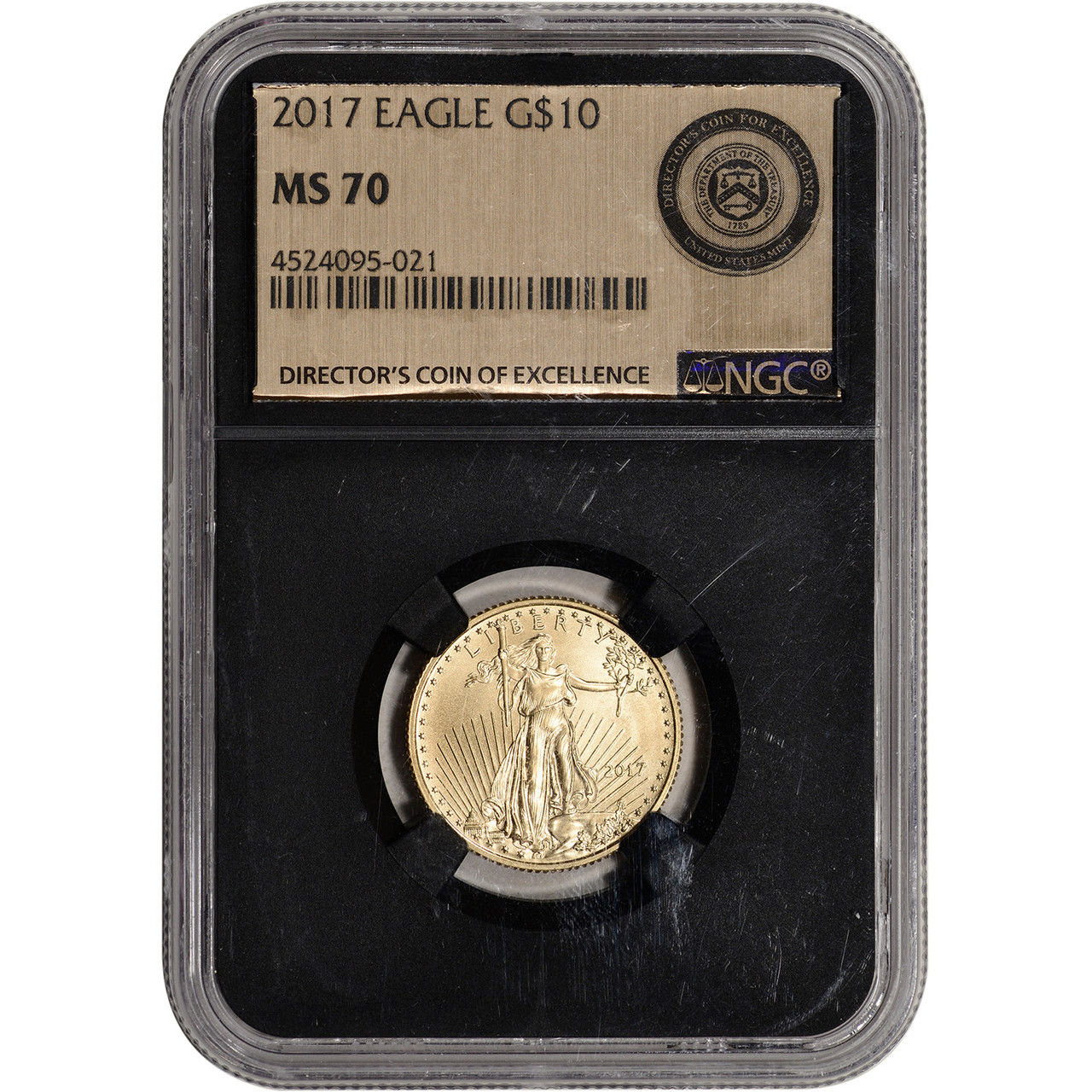 2017 American Gold Eagle 1/4 oz $10 - NGC MS70 Gold Label Black