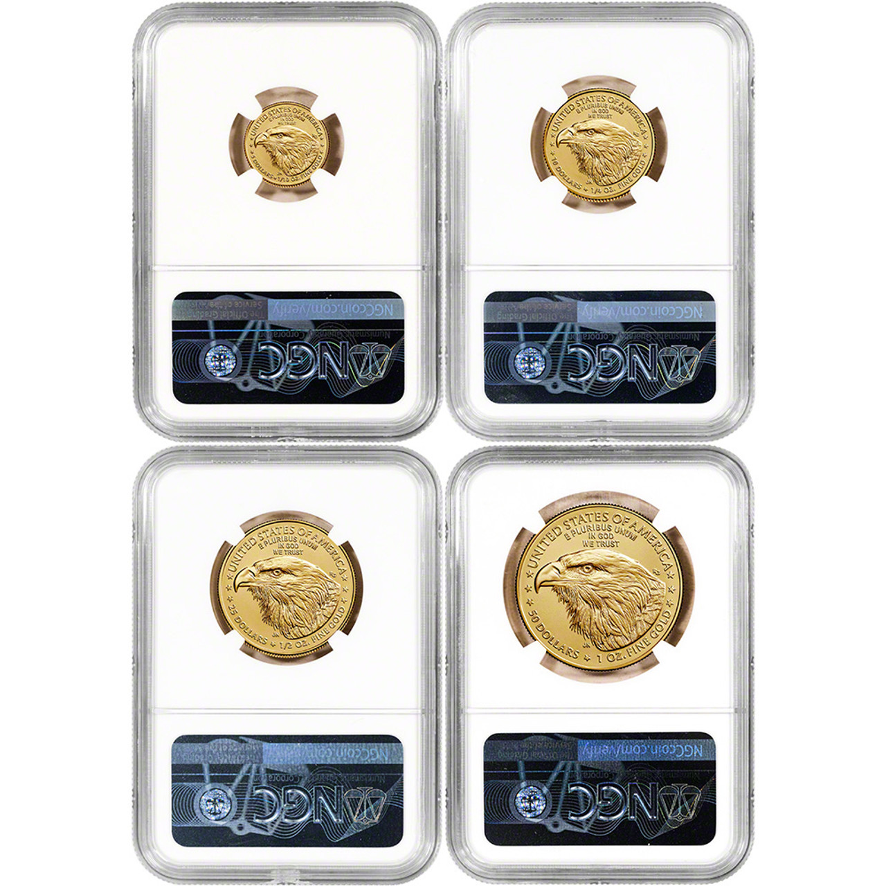 アンティークコイン 金貨 Set of 4 2021 Gold Eagles Type 2 NGC MS70