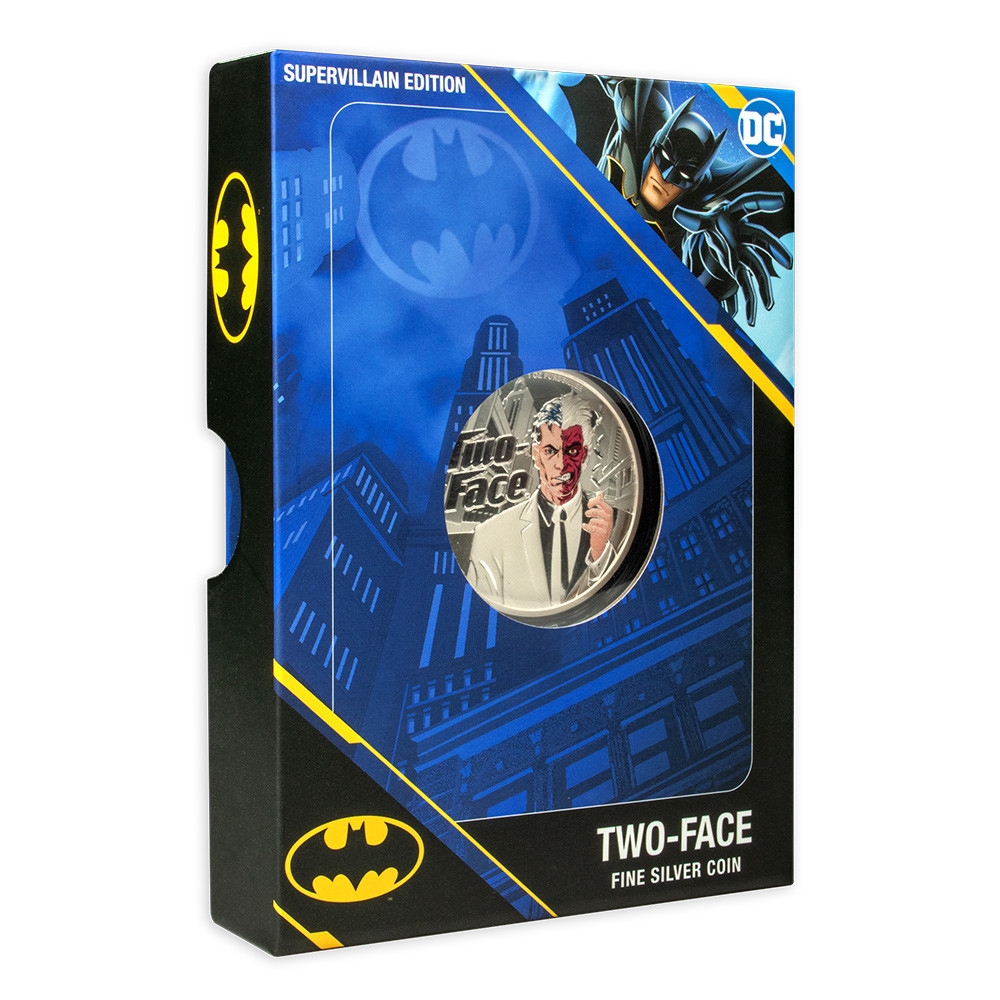 2022 Samoa Silver 1 oz DC Comic Two Face Supervillain Colorized