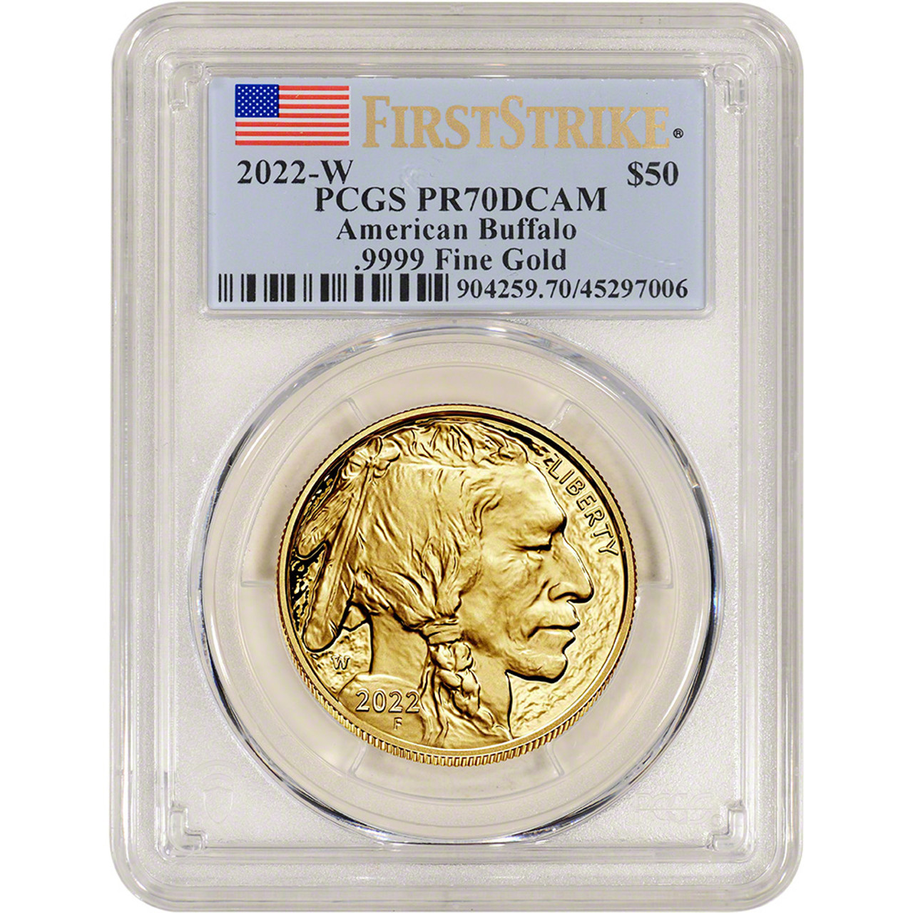 2022 W American Gold Buffalo Proof 1 oz $50 PCGS PR70 DCAM First