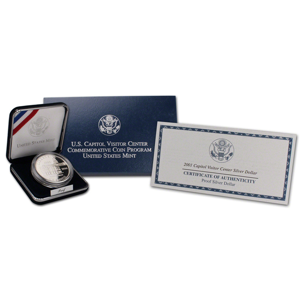 2001-P US Capitol Visitor Center Commemorative Proof Silver Dollar