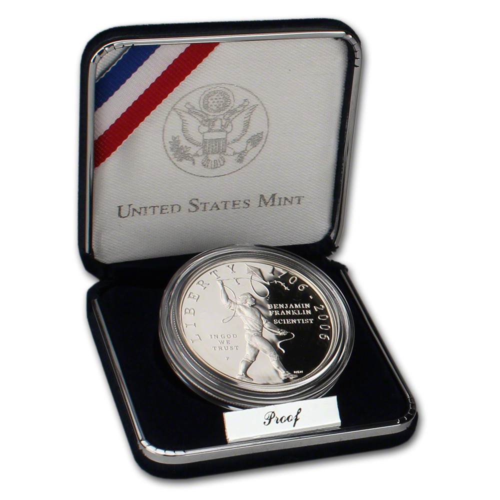 2006 P US Ben Franklin Scientist Commemorative Proof Silver Dollar