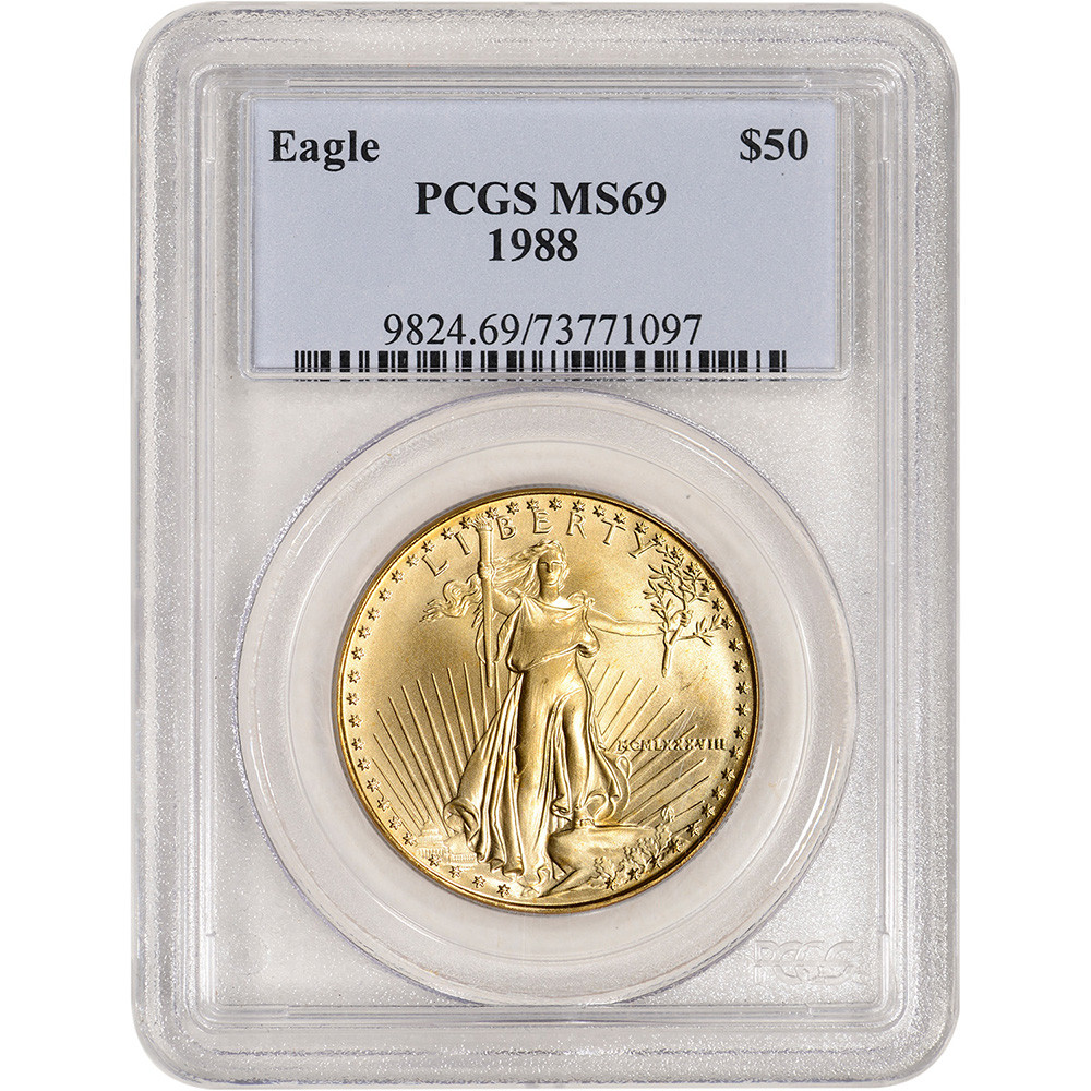 aoi⭐︎ 37 1988 American Gold Eagle 1 oz $50 - PCGS MS69 [88-AGE-50-P-MS69
